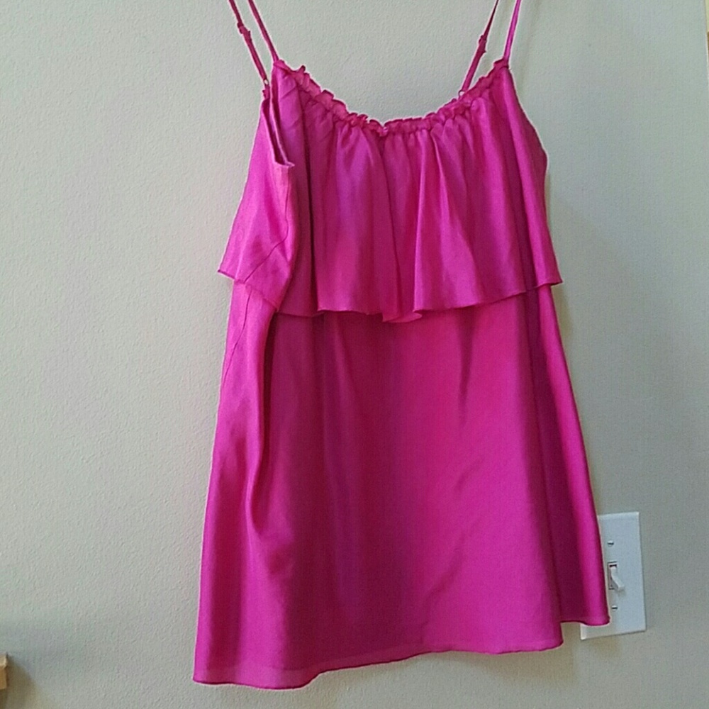 GAP Silk/Cotton Blend Ruffle Tank Size Small - Picture 4 of 7